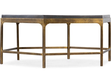 Hooker Furniture Commerce And Market Octavius Hexagon Dark Wood Gold Cocktail Table