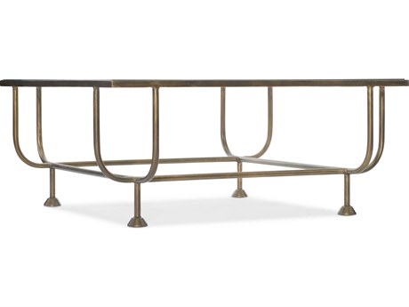 Hooker Furniture Commerce And Market Kiara Square Glass Gold Cocktail Table