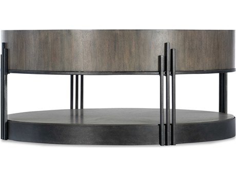 Hooker Furniture Commerce and Market Skyline Round Wood Dark Brown Bronze Cocktail Table