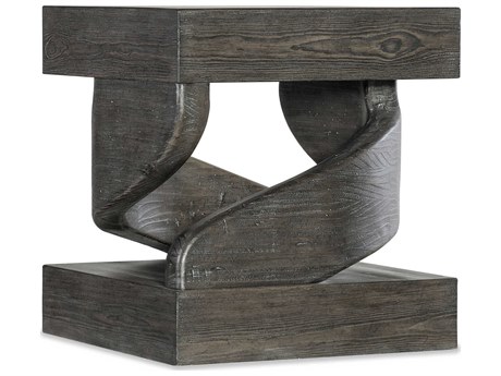 Hooker Furniture Commerce And Market Twister Square Dark Wood End Table