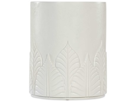 Hooker Furniture Commerce And Market Round Wood White Plaster Textured End Table