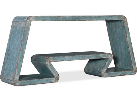 Hooker Furniture Commerce and Market Inside Track Rectangular Wood Blue Console Table