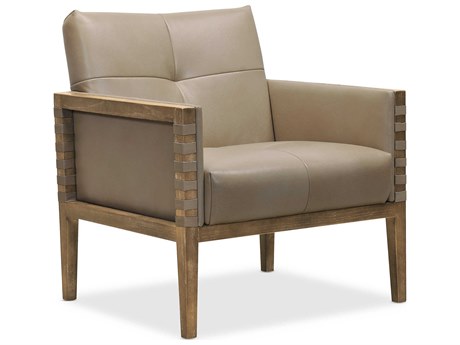 Hooker Furniture Carverdale Beige Leather Tufted Accent Chair
