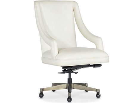 Hooker Furniture Ec Meira White Leather Adjustable Swivel Tilt Executive Desk Chair