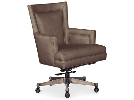 Hooker Furniture Brown Leather Adjustable Swivel Tilt Executive Desk Chair