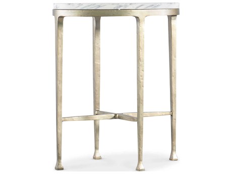 Hooker Furniture Jules Round Marble White Gray End Table