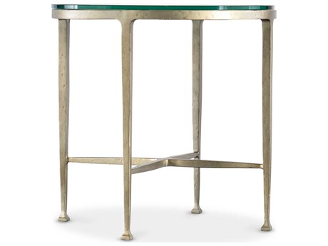 Hooker Furniture Cora Round Glass Champagne End Table