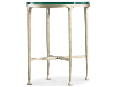 Hooker Furniture Cora Round Glass Champagne End Table