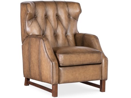 Hooker Furniture Rc Henderson Wood Ed Base Brown Leather Recliner