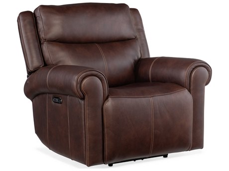 Hooker Furniture Oberon Zero Gravity Caruso Walnut Brown Leather Recliner with Power Headrest