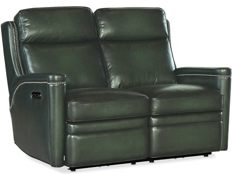 Hooker Furniture Ss Hamilton Green Leather Loveseat