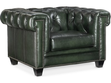 Hooker Furniture Charleston Tufted Green Leather Accent Chair
