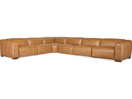 Hooker Furniture Fresco Brown Leather Sectional Sofa