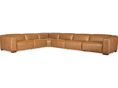 Hooker Furniture Fresco Brown Leather Sectional Sofa