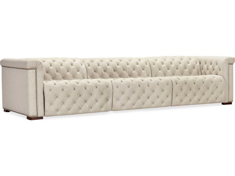 Hooker Furniture Ss Dark Wood Beige Upholstered Sofa