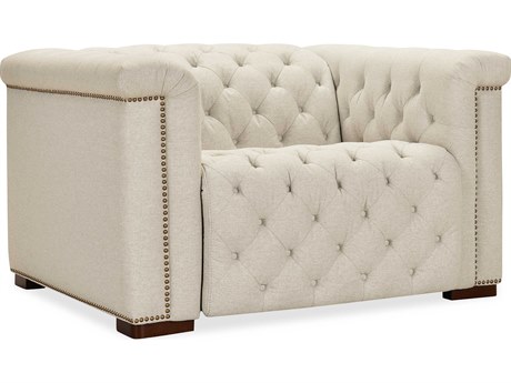 Hooker Furniture Ss Dark Wood Beige Upholstered Recliner