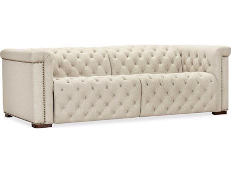 Hooker Furniture Ss Dark Wood Beige Upholstered Sofa