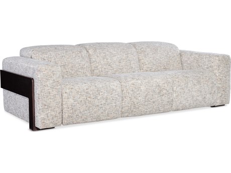 Hooker Furniture Ms Ebony Ed Wood Banding Gray Upholstered Sofa