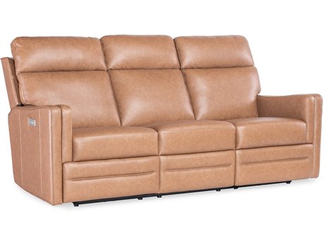Hooker Furniture Ms Twain Zero Gravity Brown Leather Sofa