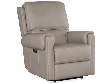 Hooker Furniture Somers Power Dark Taupe Gray Leather Recliner with Headrest