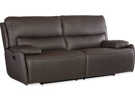 Hooker Furniture Kramer Oslo Antelope Brown Leather Zero Gravity Power Sofa with Power Headrest