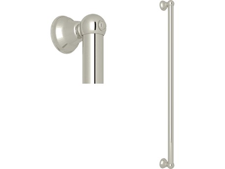 Rohl All Brass 36" Decorative Grab Bar In Polished Nickel