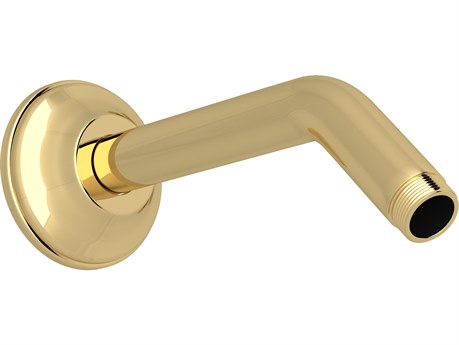 Rohl Wall Mounted Shower Arm Outlet In Unlacquered Brass