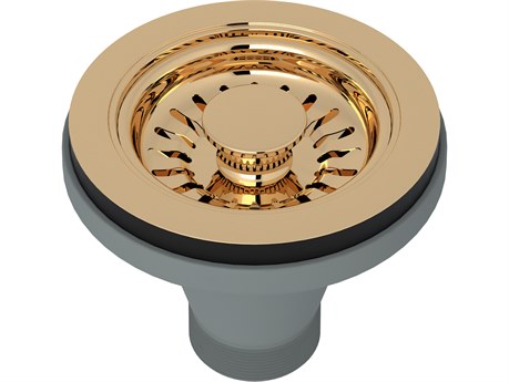Rohl Basket Strainer Without Remote Pop-Up Pull Knob In English Gold Manual Operation
