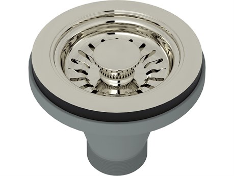 Rohl Basket Strainer Without Remote Pop-Up Pull Knob In Polished Nickel Manual Operation
