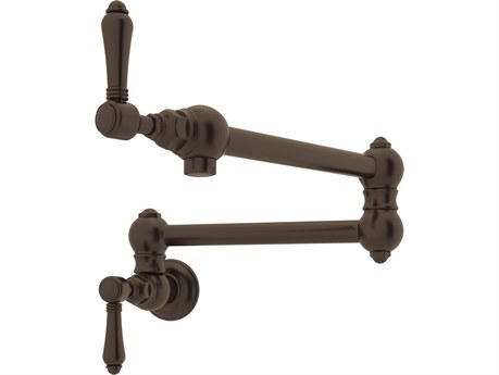 Rohl Matte Black Kitchen Wall Mounted Swing Arm Fold Away Pot Filler