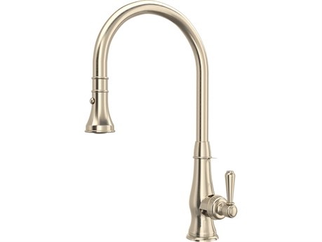 Rohl Patrizia Single Hole Pulldown Kitchen Faucet In Satin Nickel