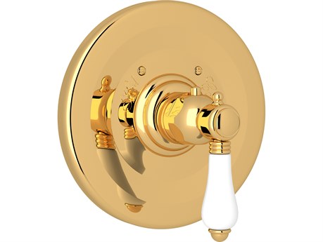 Rohl Italian Bath Trim Only Concealed Thermostatic Valve In Unlacquered Brass