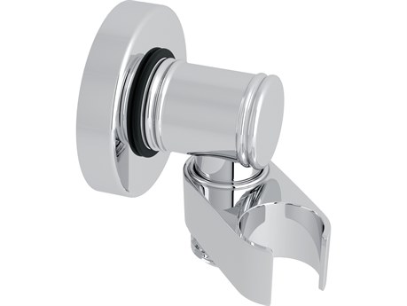 Rohl Polished Chrome Wall Mounted Swiveling Or Pivoting Handshower Holder And Outlet Supply