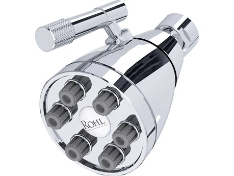 Rohl Graceline Showerhead 6 Jet With Adjustable Spray 1/2F Inlet Swivel Connection In Polished Chrome