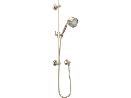 Rohl Graceline Shower Slide Rail Set With Handshower In Satin Nickel