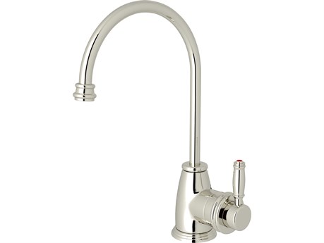 Rohl Gotham Polished Nickel Kitchen Hot Water Dispenser Faucet With Single Lever And C Spout