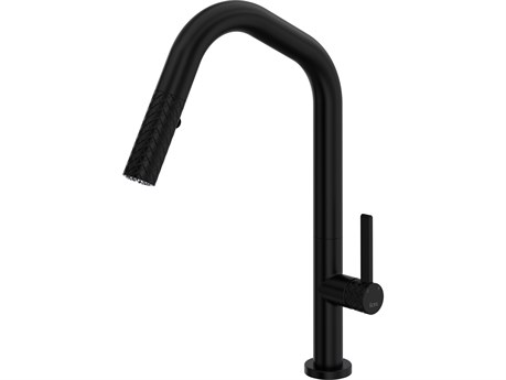 Rohl Tenerife Matte Black Pull-Down Kitchen Faucet with U-Spout