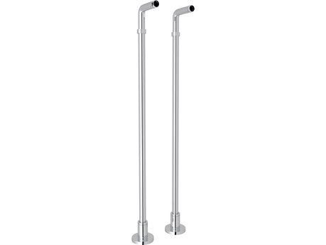 Rohl Polished Chrome Pair Of Floor Pillar Legs Or Supply Unions 34 7/8 Height For Exposed Tub Filler Mixers