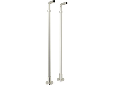 Rohl Polished Nickel Pair Of Floor Pillar Legs Or Supply Unions 34 7/8 Height For Exposed Tub Filler Mixers