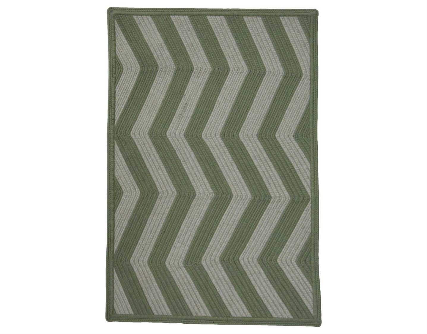 Homespice Decor Ultra Durable Chevron Braided Sage Ivory Rectangular Beige Area Rug