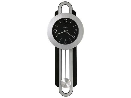 Howard Miller Gwyneth Brushed Nickel And Satin Black Wall Clock