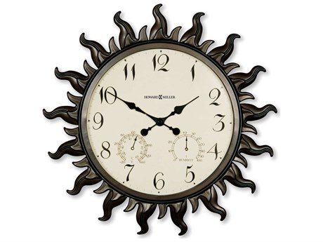 Howard Miller Sunburst II Black Wall Clock