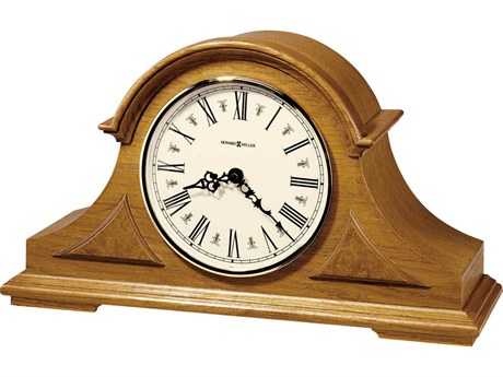 Howard Miller Burton Golden Oak Tambour Mantel Clock