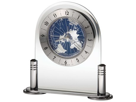 Howard Miller Discoverer Silver-Tone Metal Table Clock