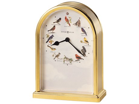 Howard Miller Songbirds Of North America III Polished Brass Tabletop Clock