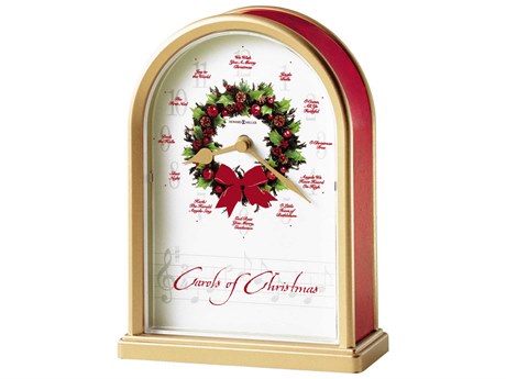 Howard Miller Carols Of Christmas II Satin Brass Table Clock