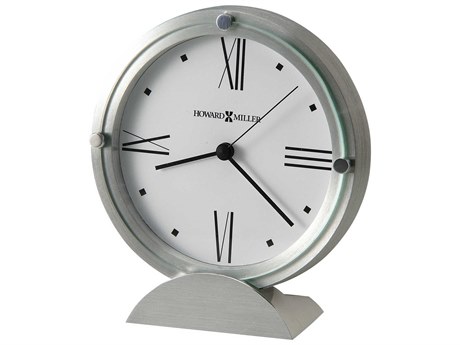 Howard Miller Simon II Brushed Aluminum Table Clock