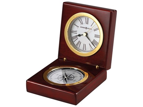 Howard Miller Pursuit Rosewood Hall Hinged Clock and Compass