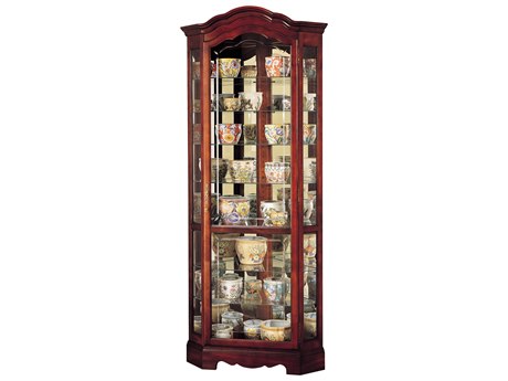 Howard Miller Jamestown Hardwood Windsor Cherry Curio Display Cabinet