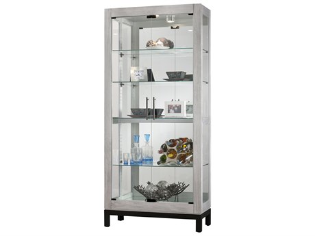 Howard Miller Quinn Hardwood Burnished Silver Curio Display Cabinet